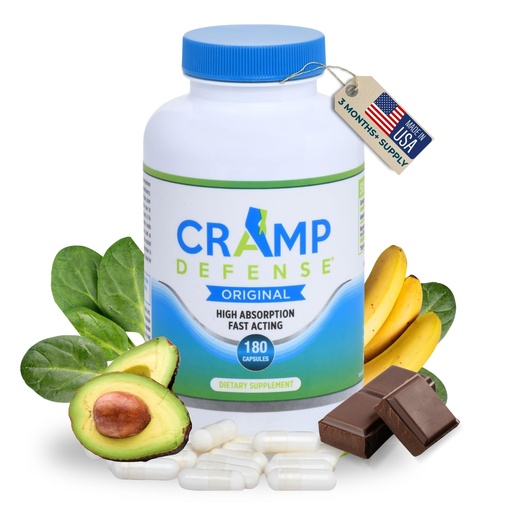 [BRSWKHYPAQDAGGDO] Cramp Defense® Leg Cramps Pills, Relief for All Muscle Cramps, Day and Night. Magnesium Supplement Capsules, 3-6 Month Supply. Non-Laxative, Organic Formula for Max Absorption and Results. Made in US.