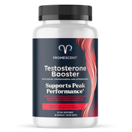 [BRSROZD6CV5GC332] Promescent Testosterone Booster for Men Supplement w/Tongkat Ali (LongJack), KSM-66 Ashwagandha, Goat Weed, Fenugreek & Tribulus Terrestris, Supports Natural Energy, Stamina & Strength, 90 Capsules