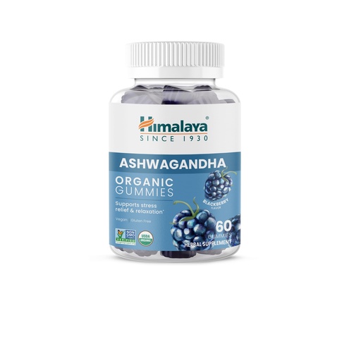 [BRSRMAA2CEFWM3TP] Himalaya Ashwagandha Organic Gummies, KSM-66 Organic Ashwagandha to Help with Stress Relief, Energy and Relaxation, 60 Gummies with Delicious BlackBerry Flavor