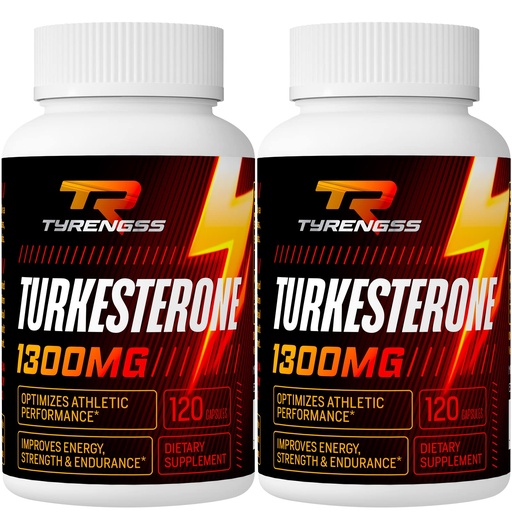 [BRSROAQFCUNWMDT6] Testosterone Booster, Turkesterone Supplement 1300mg Ultra High Strength (Ajuga Turkestanica Extract Std. to 20% Testosterone), for Athletic Performance & Muscle Mass, 240 Capsules