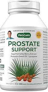 [BRSWIFAQOMIBSCLY] ANDREW LESSMAN Prostate Support Supplement for Men's Health, 360 Softgels, No Additives - Saw Palmetto for Men, Pumpkin Seed Oil, Lycopene, Omega-3 for Prostate Health, Urinary, Bladder Function