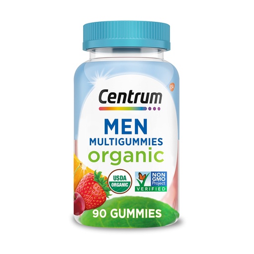 [BRSW2YI5AUIGYYLL] Centrum Men's Organic Multigummies, Men's Multivitamin Gummies, Organic Multivitamin for Men with Essential Nutrients for Immune Support, Energy, and Muscle Function - 90 Count