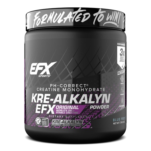 [BRSWYZ3QBUMBYC32] EFX Sports Kre-Alkalyn EFX Powder | pH Correct Creatine Monohydrate Powder Supplement | Strength, Muscle Growth & Performance | 110 Servings (Blue Frost)