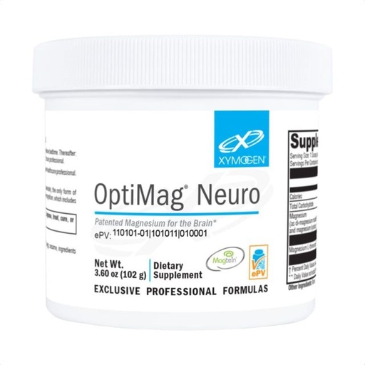 [BRSRMGQTCUHGG33Z] XYMOGEN OptiMag Neuro - Brain Health & Relaxation Support - Magnesium Glycinate & L-Threonate - Chelated Magnesium Powder - Unflavored - 3.6 Oz