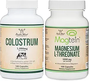 [BRSRAYIEOVYB6AY3] Colostrum Supplement (120 Capsules) and Magnesium L-Threonate (100 Capsules)
