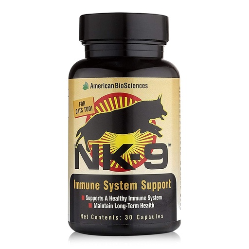 [BRSWIYQ7BB5Q2FTC] American BioSciences NK-9, AHCC Supplement for Dogs & Cats - Dietary Supplement to Support Immune System - Made for Pet's Immune Defenses - 30 Capsules, 250mg/capsule