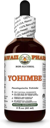 [BRSRAADQBYHGMAYZ] Yohimbe (Pausinystalia Yohimbe) Dry Bark Glycerite, Made in Hawaii, All Natural, Vegan, Lab Tested Alcohol-Free Liquid Extract - 2 fl.oz