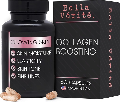[BRSWY23YDEFQMDL7] Bella Vérité Daily Collagen Supplement for Women & Men - Essential Vitamins for a Youthful, Radiant Complexion & Overall Health - Support Glowing & Smooth Skin, Reduce Wrinkles & Dryness (60 Capsules)