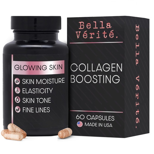 [BRSWY23YDEFQMDL7] Bella Vérité Daily Collagen Supplement for Women & Men - Essential Vitamins for a Youthful, Radiant Complexion & Overall Health - Support Glowing & Smooth Skin, Reduce Wrinkles & Dryness (60 Capsules)