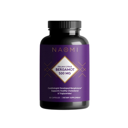[BRSROBT7O4IWE23O] NAOMI Italian Citrus Bergamot 500mg - Supports Healthy Cholesterol & Triglyceride Levels Already in Normal Range - Patented BergAmore® Extract, 7 Key Polyphenols, 1-Capsule Daily, 30-Day Supply