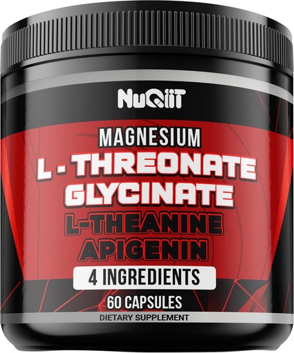 [BRSROHT5OYNQMDI2] 60 Capsules - Magnesium L-Threonate Capsules 500mg Magnesium Glycinate 500mg L-Theanine 200mg & Apigenin 50mg - Impressive Benefits for Support Positive Mood, Immune System, Brain Health & Focus