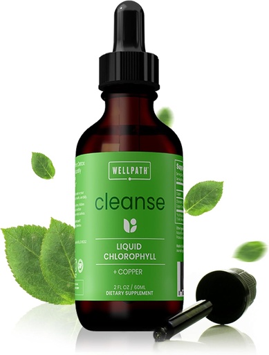 [BRSRAZD6CAFQEG36] WellPath Chlorophyll Liquid Drops with Copper - Fast Absorbing Natural Liquid Chlorophyll for Body Odor - Digestion Support & Popular as Internal Deodorant – Made in USA, Vegan, Non-GMO, 2 Fl Oz