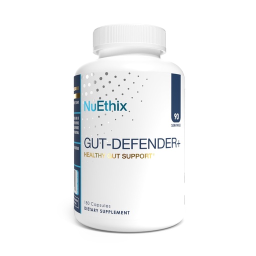 [BRSW2FQBBEMWME3K] NuEthix Formulations Gut Defender+ Microbiome Balance Dietary Supplement, 180 Capsules, 90 Servings