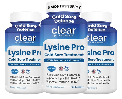 [BRSRMAQ6BN5BAGTF] Lysine Cold Sore Treatment for Lips with Pre-Probiotics & VIT C | 3 Month Supply | Supercharged Lysine Capsules with Rhamnosus & Acidophilus for Cold Sores Relief, Skin + Gut Health & Immune Support