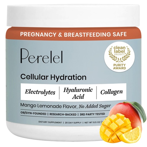 [BRSRAHQNBUHWKHL2] Perelel Electrolyte Powder with Collagen & Hyaluronic Acid, Mango Lemonade