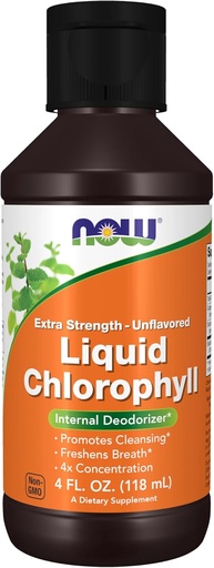 [BRSROCYCPJ5RSHLU] NOW Supplements, Extra Strength Liquid Chlorophyll, Unflavored, Internal Deodorizer*, Promotes Clean