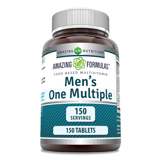 [BRSWIBI3BEMWCCLA] Amazing Formulas Men's One Multivitamin Supplement | Food Based | 150 Tablets | Perfect Blend of Vitamins, Minerals & Probiotics | Non-GMO | Gluten-Free | Made in USA