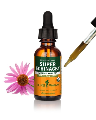 [BRSWIYT3PMDQM23E] Herb Pharm Super Echinacea® Liquid Extract: USDA Organic Immune Support for Year-Round | Fast-Absorbing Echinacea Tincture, 4 Plant-Part Blend: Root, Leaf, Flower & Seed | Up to ~3 Week Supply, 1 oz*
