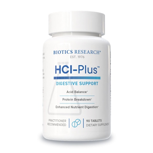 [BRSWIYY6CYBAOCLI] Biotics Research HCl Plus™, Supplies Betaine Hydrochloride, Pepsin, Glutamic Acid and More, Supports Healthy Digestion, 90 Tabs