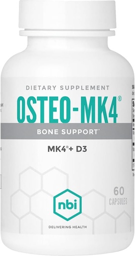 [BRSRA237CV7AGYL5] NBI Osteo-MK4 Bone Support | Vitamin D & K Complex | 45mg Vitamin K2 (MK4) for Strong Bone Health & Function | 60ct Veggie Capsules
