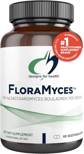 [BRSWIYL2BMCA4FLU] Designs for Health FloraMyces 500mg Saccharomyces boulardii Probiootti - Gut Health Lisäravinteet - Hyllynkestävät digestiiviset Probiootit GI Health - Dairy-free, Vegan Probiootti (60 kapselia)