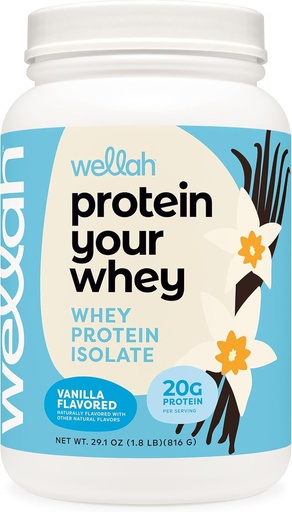 [BRSROAD4C4HW2EI4] Wellah Protein Your Whey (30 Servings, Vanilla) - Whey Protein Isolate Protein