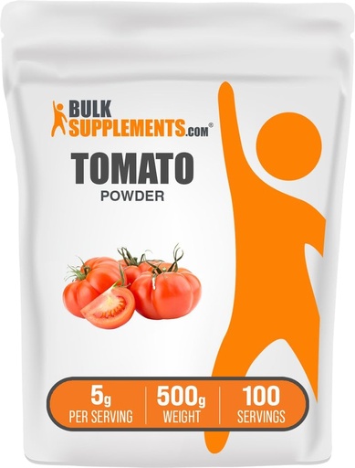 [BRSRA2YCDMIRG3LU] BulkSupplements.com Tomato Powder - Ground Tomato Powder for Coooking - Vegan & Gluten Free, 5g per Serving, 500g (1.1 lbs) (Pack of 1)