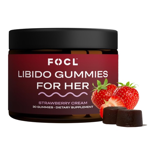 [BRSROCQ5DICQY23J] FOCL Female Libido Booster for Women - Boost Desire, Arousal, Energy, Helps Promote Hormone Balance - Horny Goat Weed, Fenugreek & Green Tea (30 Gummies Strawberry Cream)