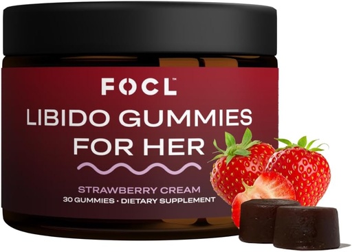 [BRSROCQ5DICQY23J] FOCL Female Libido Booster pour les femmes - stimuler le désir, l'excitation, l'énergie, aide à promouvoir l'équilibre hormonal - Horny Goat Weed, Fenugreek & Green Tea (30 Gummies Strawberry Cream)