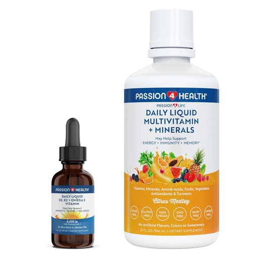 [BRSW2GT2BB7R6E33] Passion 4 Life Liquid Multivitamin Plus Organic Liquid D3K2 Omega 3
