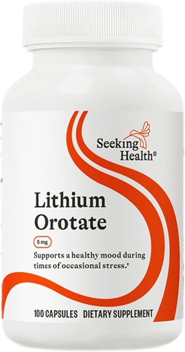 [BRSWIFL5AYHGEGT2] Seeking Health Lithium Orotate - Mineral Supplement Supports Brain Health & Memory - Non-GMO & Gluten-Free Formula with Low Serving of Lithium - 5 mg, 100 Capsules