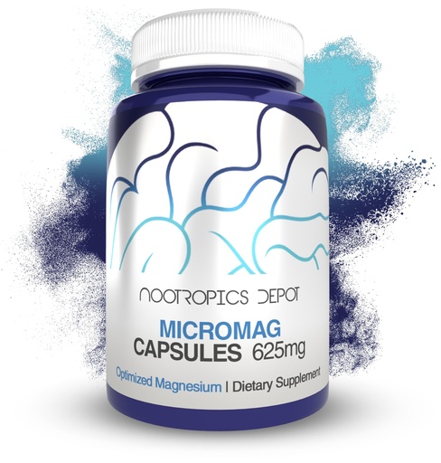 [BRSWGHT5DEHWEHTK] Nootropics Depot MicroMag Magnesium Capsules | 625mg | 90 Count | Contains 200mg of Elemental Magnesium