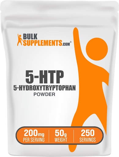 [BRSWIFI6O54QGE3O] BulkSupplements.com 5-HTP Powder - 5-Hydroxytryptophan, 5 HTP Supplement - 5-HTP 200mg, Mood Support Supplement - Gluten Free, 200mg per Serving, 50g (1.8 oz) (Pack of 1)