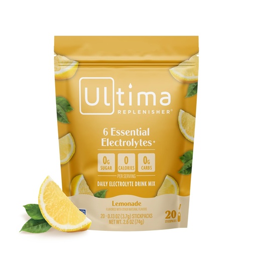 [BRSW2YYPDIFWEA36] Ultima Replenisher Daily Electrolyte Powder – Lemonade, 20 Stickpacks – Zero Sugar Hydration Packets with 6 Electrolytes and Minerals – Sugar Free, Plant Based & Keto Friendly Drink Mix