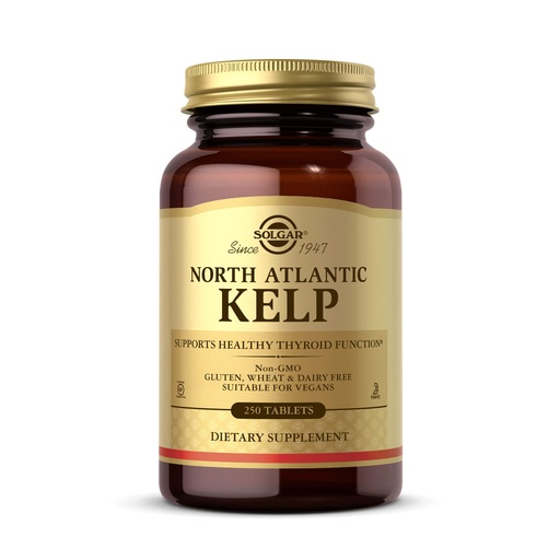 [BRSWIYT3OMABOYAZ] Solgar North Atlantic Kelp, 250 Tablets - Natural Source of Iodine - Supports Healthy Thyroid Function - Gluten Free, Dairy Free, Kosher - 250 Servings