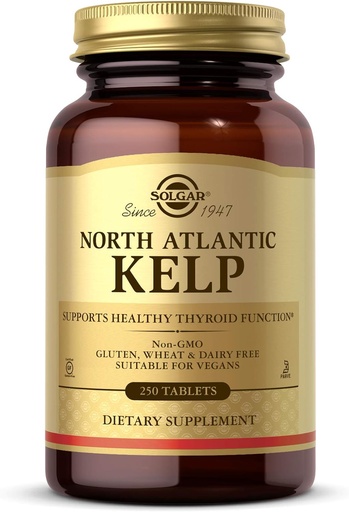 [BRSWIYT3OMABOYAZ] Solgar North Atlantic Kelp, 250 Tablets - Natural Source of Iodine - Supports Healthy Thyroid Function - Gluten Free, Dairy Free, Kosher - 250 Servings
