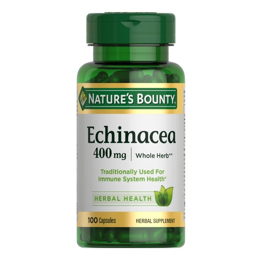 [BRSWIYQOAR4GCFI3] Nature's Bounty Echinacea, Herbal Supplement, Supports Immune Health, 400mg, 100 Capsules