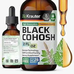 [BRSROGABCEPAKHYY] BIO KRAUTER Black Cohosh Root Tincture - Vegan Black Cohosh Supplements Women Support - Alcohol and Sugar Free - 2 Fl.Oz.
