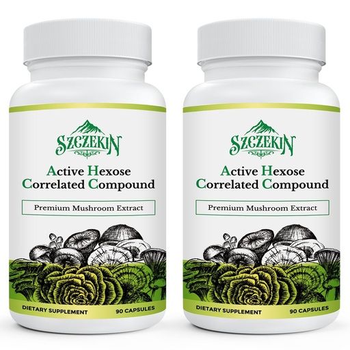 [BRSRMGQTAENB6FYZ] Active Hexose Correlated Compound 1500 mg Supplement, Natural 8 Mushroom Extract Supplement, Immune System, Liver Function, Natural Killer and T Cells Activity, 180 Veggie Capsules
