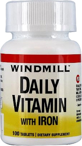[BRSWIZACDIJRE2YV] Windmill Daily Vitamin Tablets with Iron 100 Tablets (Pack of 3)