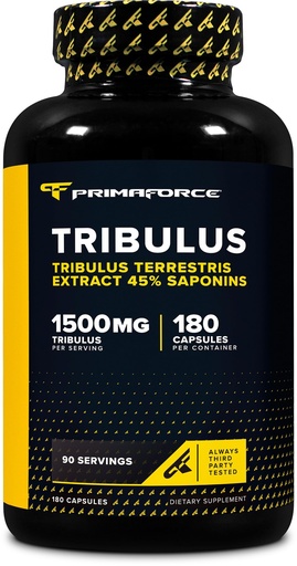 [BRSROEA5OYBWE2DF] Primaforce Tribulus Terrestris Extract Capsules (180 Capsules) - 90 Servings / 1,500mg Tribulus Per Serving, Herbal Tribulus Supplement for Men and Women