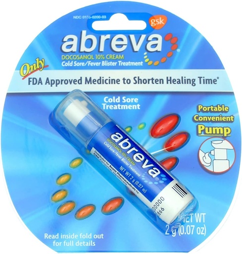 [BRSWIF35BYCAGDLO] Abreva 2grm Pump Size 1ct Abreva Cold Sore Treatment