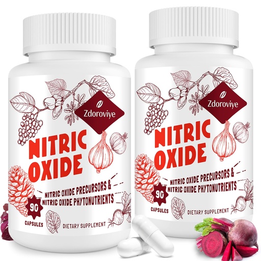[BRSRAZAOAEFBUH37] Zdoroviye Nitric Oxide Supplement for Men, 90 Capsules (2 Pack)