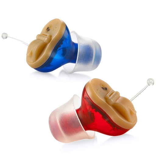 [BRSWGCAZAQMB6YD4] Premium Digital Hearing Aids for Seniors - Invisible in Canal (CIC) In-Ear Mini Sound Enhancer Set, Near-Invisible, Noise Cancelling, Personal Sound Hearing Amplifier - Pair - MZ-21