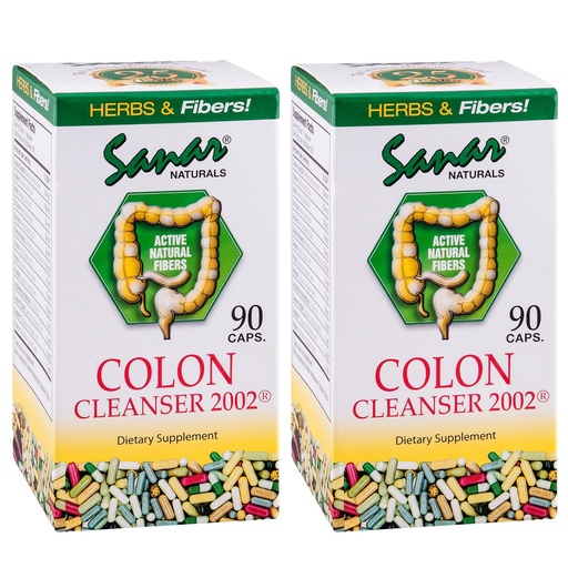 [BRSWGZICOUJWGADX] Sanar Naturals Colon Cleanser, 90 Capsules (2 Pack) - Dietary Fiber, Herbal and Probiotics Blend, Digestive Support, Colon Cleanse Supplement for Women & Men