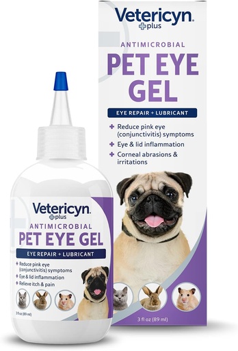 [BRSRM2QEOABAOF33] Vetericyn Plus Pet Eye Gel | Dog and Cat Eye Ointment Alternative to Lubricate and Relieve Eye Irritations and Abrasions, Reduce Symptoms of Pink Eye in Dogs and Cats. 3 ounces
