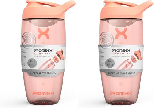 [BRSRAAT6BNYGGDTF] Promixx PURSUIT Protein Shaker Bottle – Premium Sports Blender Bottles for Protein Mixes and Supplement Shakes – Easy Clean, Durable Protein Shaker Cup (Pack of 2)