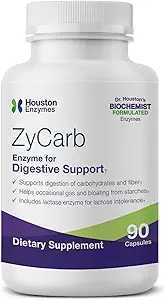 [BRSWIYYFOEGRAED2] Houston Enzymes ZyCarb – 120 Capsules | Professionally Formulated to Support Digestion of Starches, Carbohydrates & Sugars | Enhanced with Lactase Enzyme for Lactose Intolerance