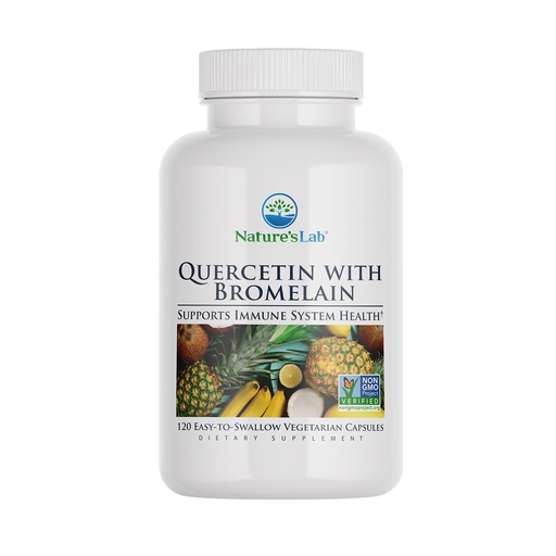 [BRSW2BD4CQBBYCLD] Nature's Lab Quercetin Bromelain - Non GMO, Gluten Free - 120 Capsules