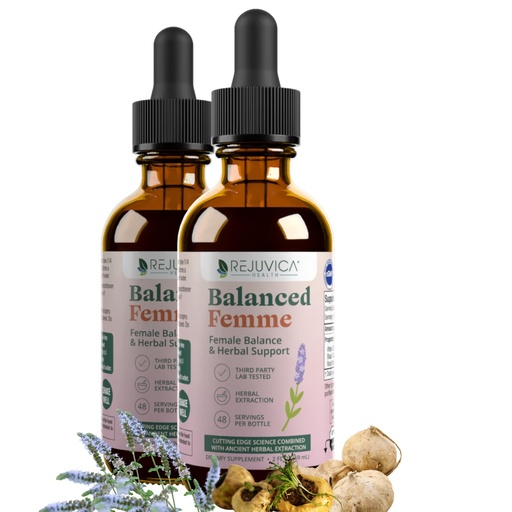 [BRSWGZYBOYPGEDT6] Rejuvica Health Balanced Femme - Menopause Support for Hot Flashes & Female Balance - Liquid Delivery for Better Absorption - Black Cohosh, Dong Quai, Vitex, Maca Root & More!